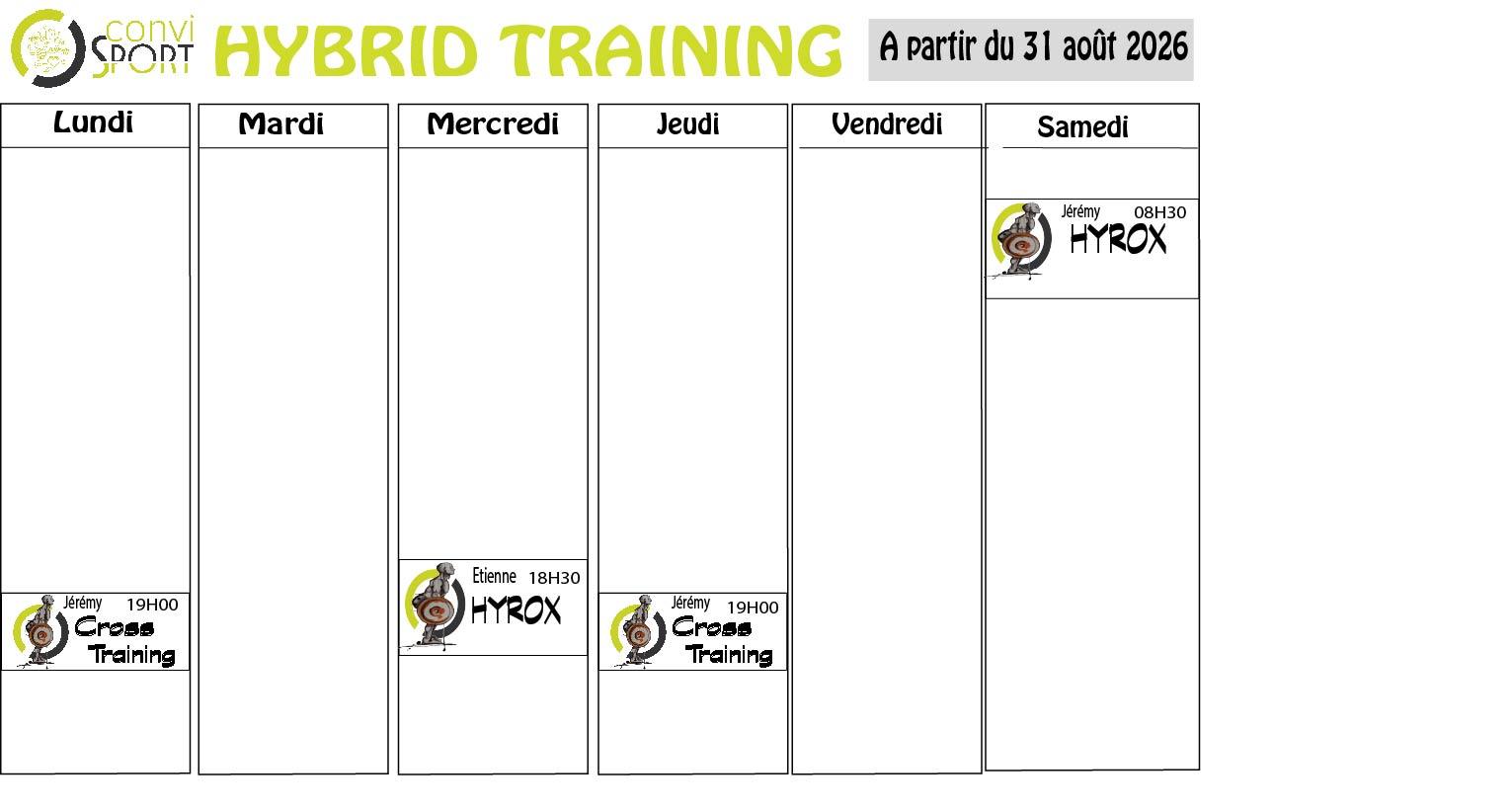 Planning HYBRID TRAINING